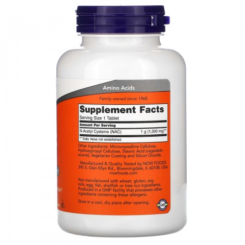 NOW Foods, NAC, 1000 мг, 120 таблеток NOW Foods, NAC, 1000 мг, 120 таблеток